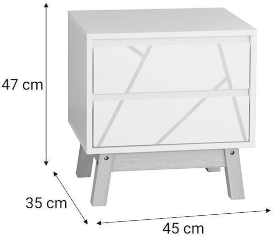 Nachttisch Aria Holz Beige 45x35x47cm
