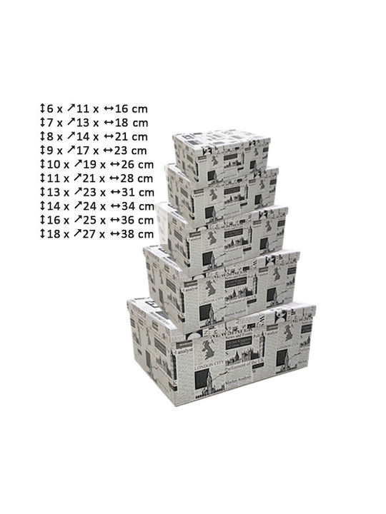 AGC Papier Aufbewahrungsbox mit Deckel Weiß 10 Stück