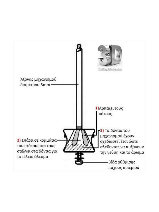 Brass Pepper Mill Pfeffermühle Messing Alexander 23cm. Handbuch Gewürzmühlen Metallisch 23cm 1Stück