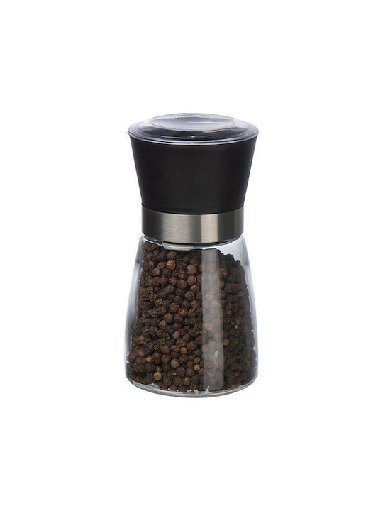 Tpster Manual Glass Spice Mill 13cm Μαύρος