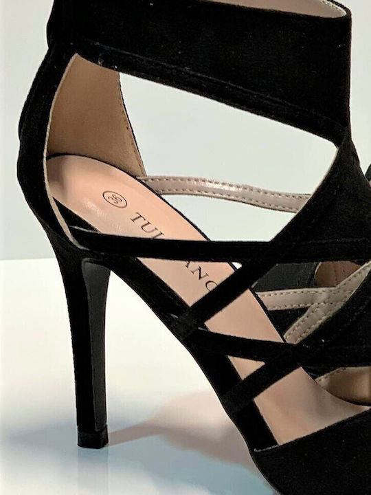 Suede Sandalen Schwarz