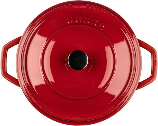 Hosse Solagio Tiefer Topf aus Gusseisen 24cm Rubin