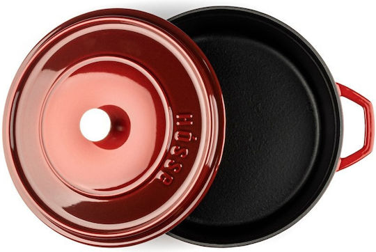 Hosse Solagio Flacher Topf aus Gusseisen 26cm Rubin