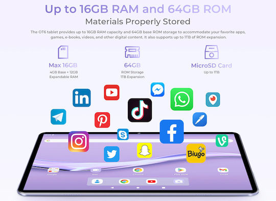 Oukitel OT6 10.1" Tablet (4GB/64GB) Γκρι