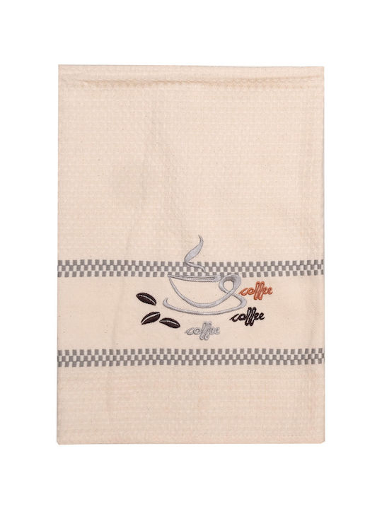 Viopros Tea Towel 100% Cotton Ecru Purple 45x65cm 2 Pieces