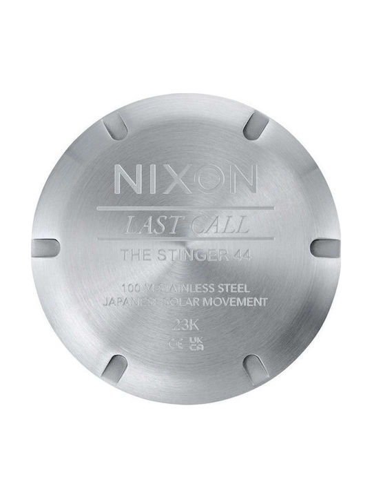 Nixon Men's Watch 44mm Solar with Silver Metal Bracelet