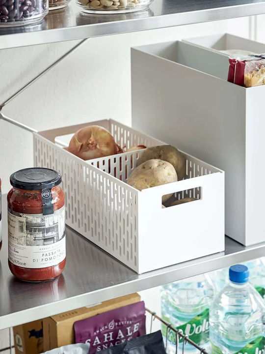 Yamazaki Plastic White Storage Basket 32x15.3x12.2cm