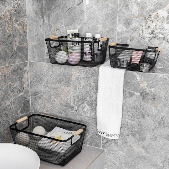 Estia Bamboo Essentials Καλάθι Αποθήκευσης Μαύρο 35x23x16cm