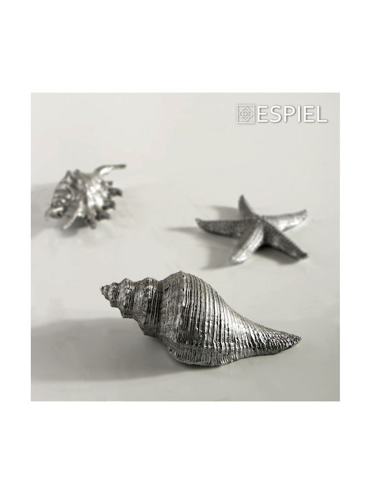 Espiel Σετ Διακοσμητικά Κοχύλια από Μέταλλο 18x7x6cm 2τμχ