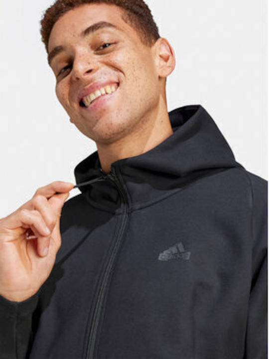 Adidas Z.n.e Winterized Men's Sweatshirt Jacket with Hood Black