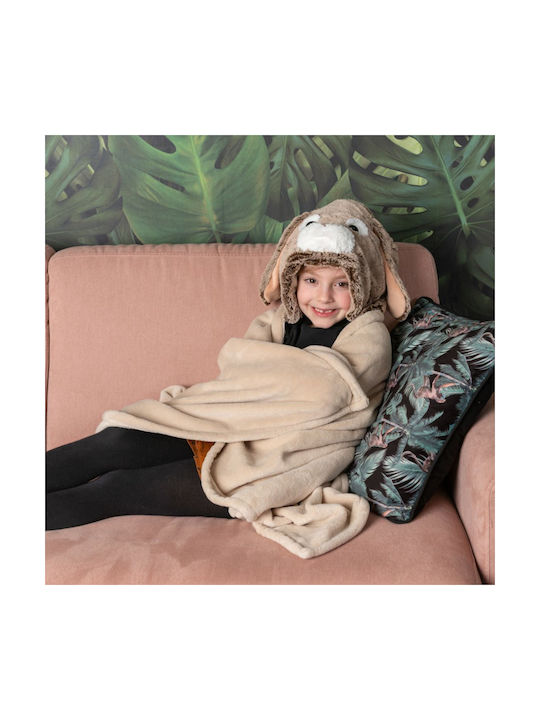 Noxxiez Κουβέρτα Fleece Μπεζ 100x130εκ.