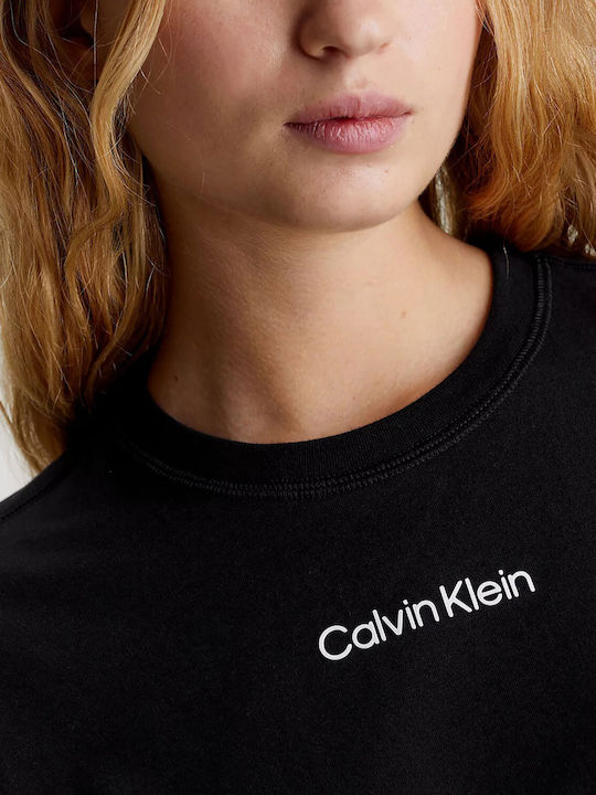 Calvin Klein Γυναικείο Αθλητικό T-shirt Fast Drying Ριγέ Μαύρο