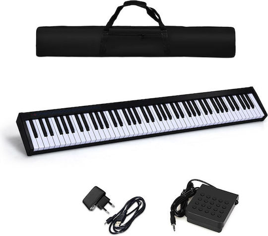 Costway Keyboard MU10098DE-DK with 88 Dynamic Keys with Headphones Black