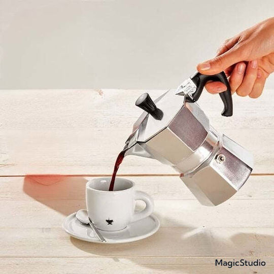 Moka Мокро кафе 6 Cups Инокс Кафяв