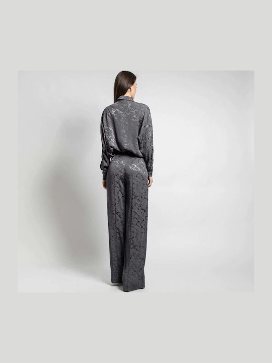Femei Gray Set cu Talie înaltă Pantaloni