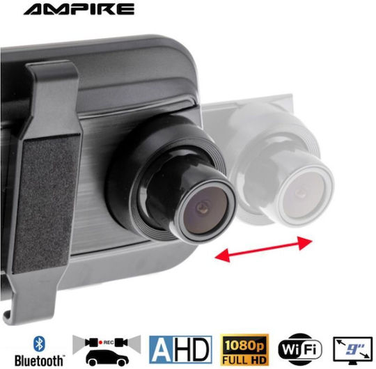 Ampire 1080P Mirror Car DVR, 9" Display