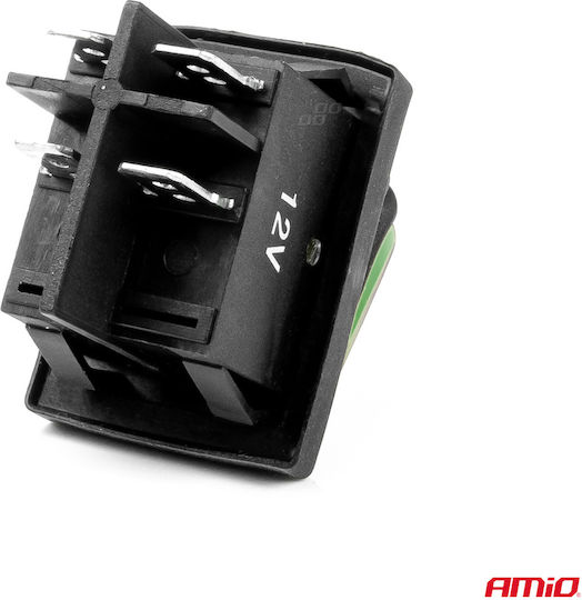 AMiO Διακόπτης On/Off Αυτοκινήτου 12V-24V Πράσινο