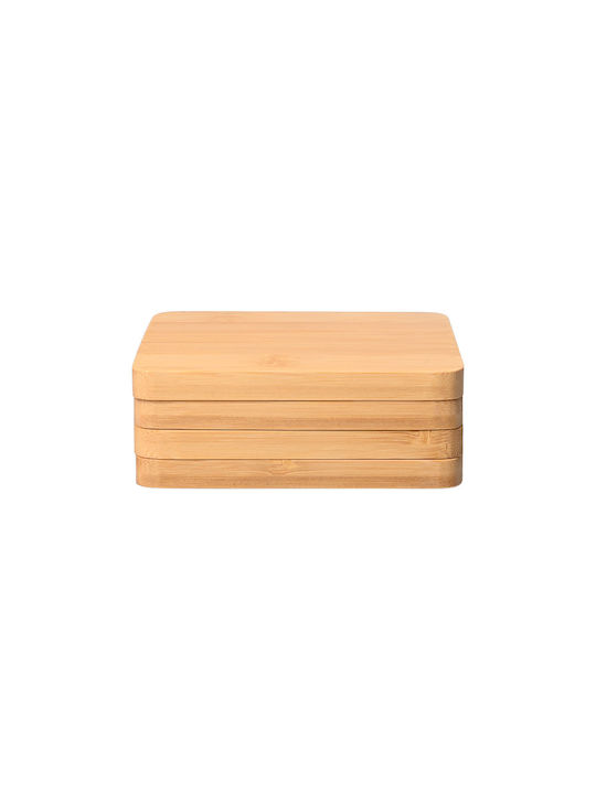 Estia Bamboo Essentials Сервизи За Чаши Дървени Със Стойка Бежови 11x11см 5 Бройки
