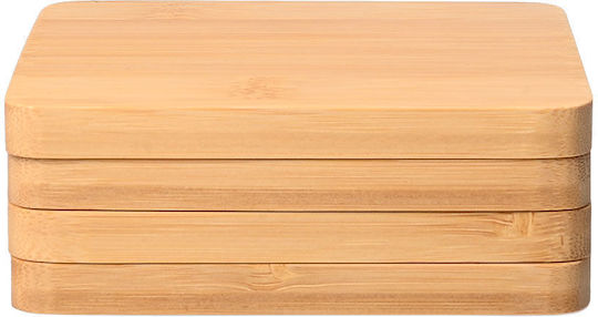 Estia Bamboo Essentials Untersetzer Hölzernes mit Gestell Beiges 11x11cm 5 Stück