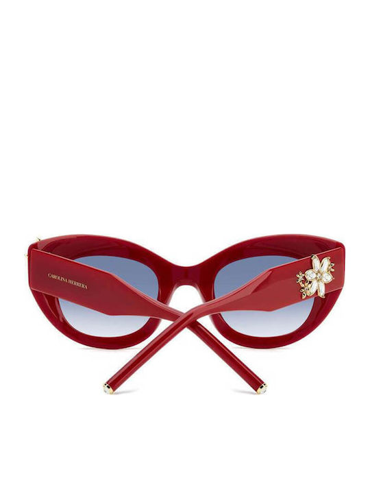 Carolina Herrera Women's Sunglasses with Red Plastic Frame and Blue Gradient Lens HER 0215/S C9A/08
