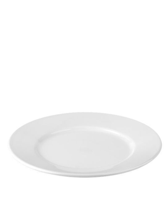 Plast Port Plate Shallow Plastic White with Diameter 23cm