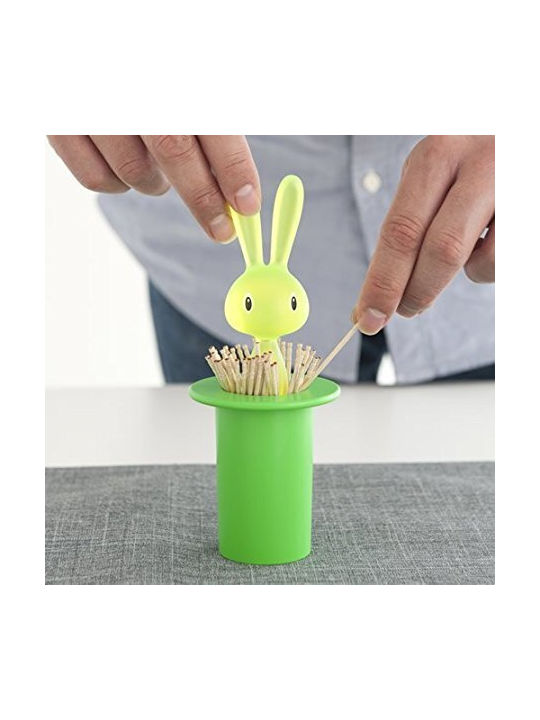 Alessi Alessi Zahnstocher-Etui Magic Bunny Kunststoff 7x7x14cm Grüne