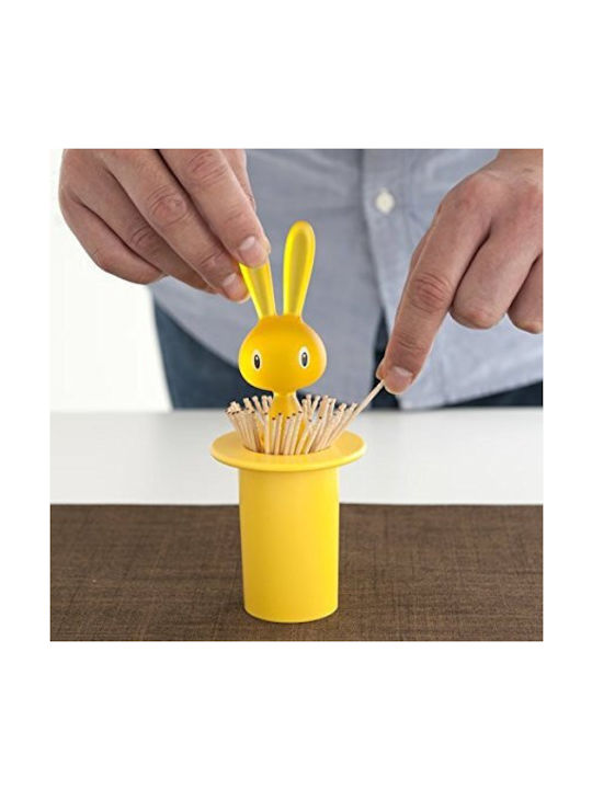 Alessi Θήκη για Οδοντογλυφίδες Magic Bunny Πλαστική 7x7x14εκ. Κίτρινη