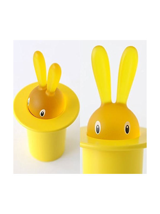Alessi Θήκη για Οδοντογλυφίδες Magic Bunny Πλαστική 7x7x14εκ. Κίτρινη