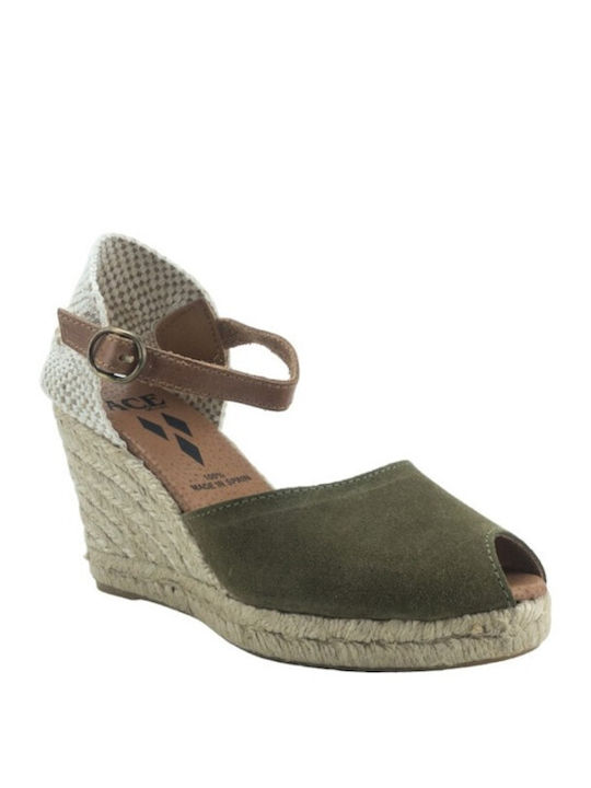 Ace Damenplattformen im Espadrilles-Stil Khaki