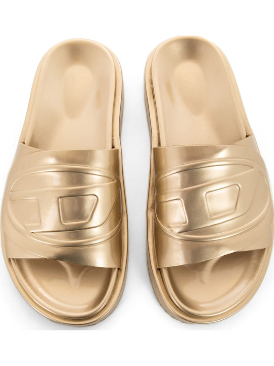Diesel Saslide D Oval Slides Gold