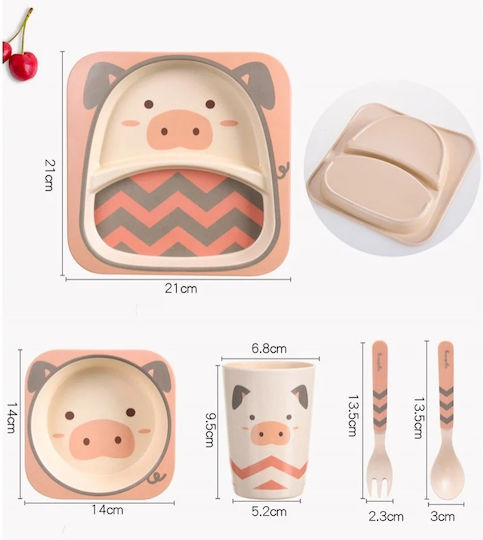 Bamboo Feeding Set made of Bamboo 5pcs