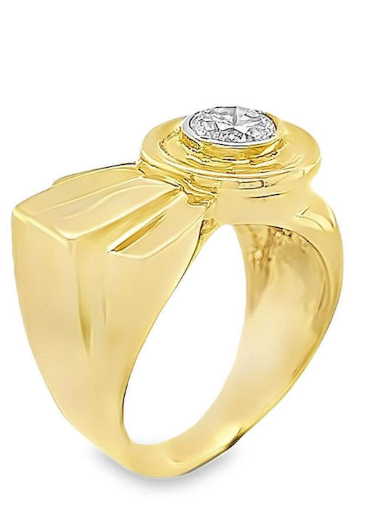 Xryseio Ring with Zircon made of Gold 14K