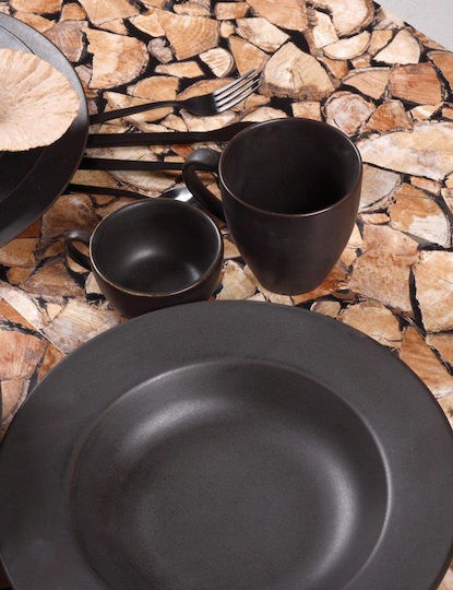 Cryspo Trio Nero Matt Σαλατιέρα από Πορσελάνη Μαύρη 23x23cm