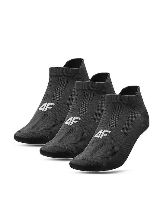 4F Athletic Socks Black 3 Pairs
