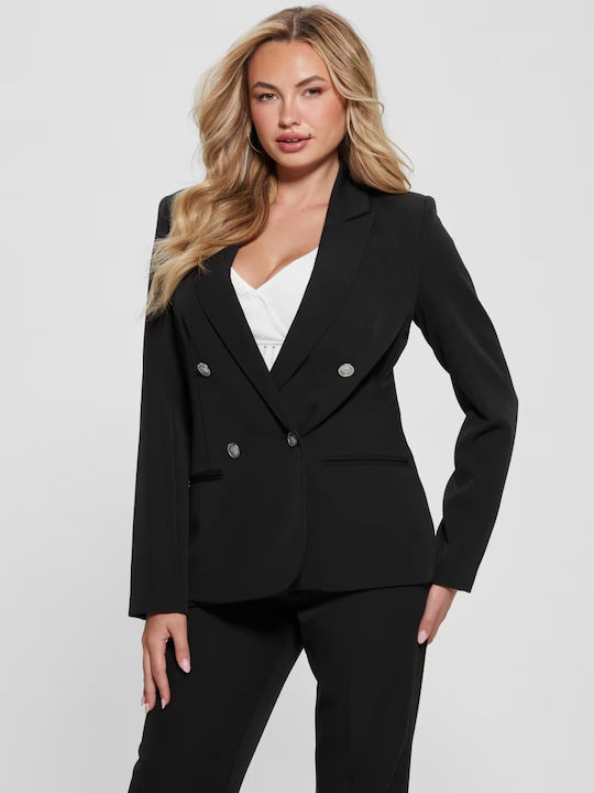 Guess Women's Double Breasted Blazer Black