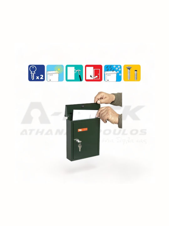 Viometal LTD Toulon 95 Outdoor Mailbox Metallic in Silver Color 21x7x27cm