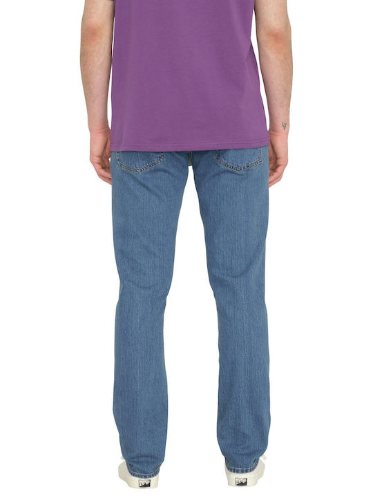 Vorta Men's Elastic Jeans Pants with Slim Straight Fit Aged Indigo