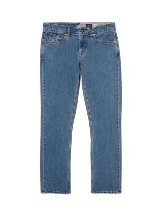 Vorta Men's Elastic Jeans Pants with Slim Straight Fit Aged Indigo