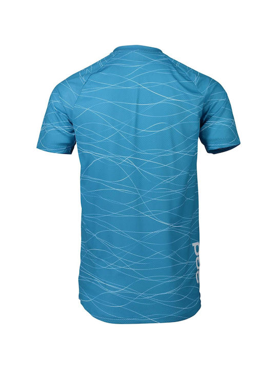 Poc Tricou De Ciclism Pentru Bărbați Mâneci Scurte Mountain Bike Albastru