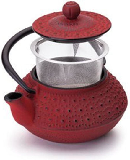 Ibili Dots Teapot with Filter Cast Iron Red 300ml