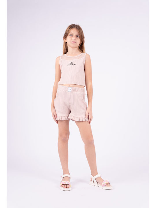 Εβίτα Kids Set with Shorts Summer 2pcs Nude