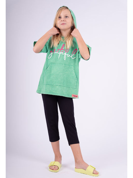 Εβίτα Kids Set with Leggings Summer 2pcs Green