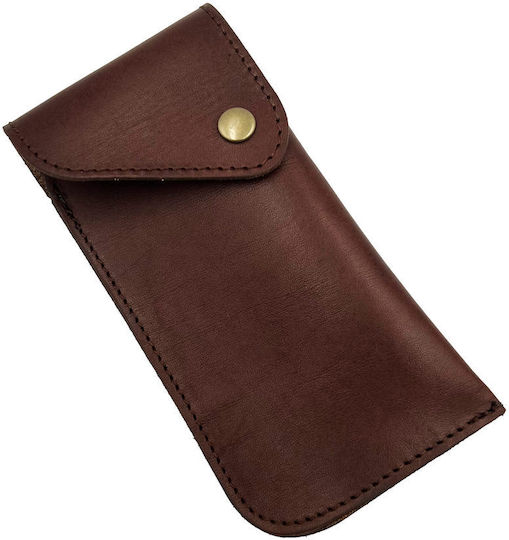 ByLeather Θήκη Γυαλιών Μαλακή με Κλιπ Καφέ