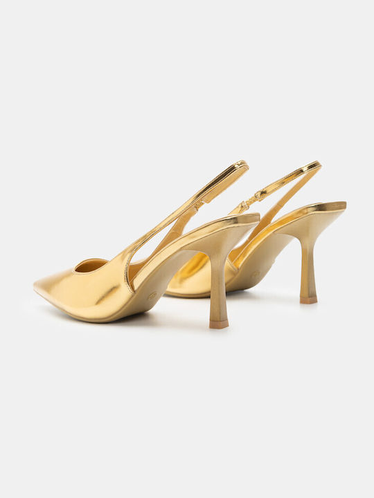 Luigi Pointed Toe Gold Heels