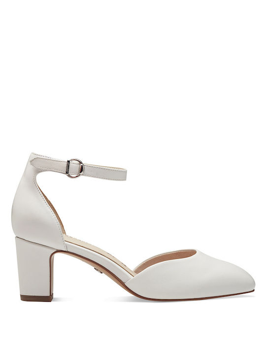 Tamaris Leather White Medium Heels