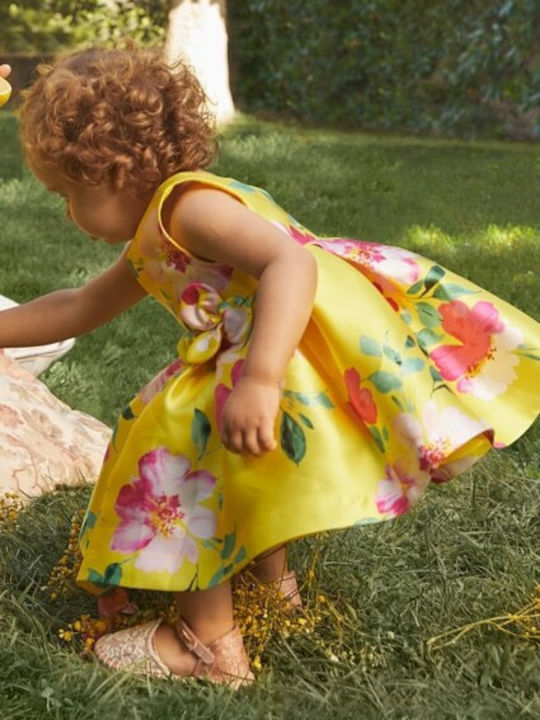 Abel & Lula Mädchen Kleid Blumen Yellow