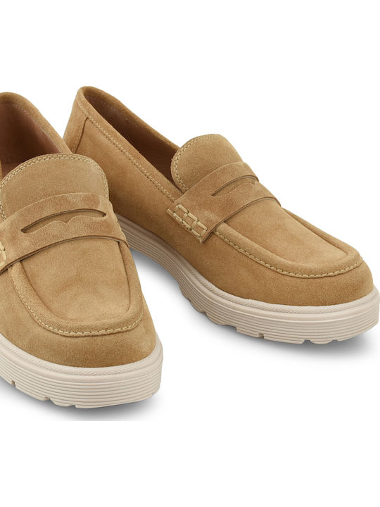 Δερμάτινα Γυναικεία Loafers σε Καφέ Χρώμα