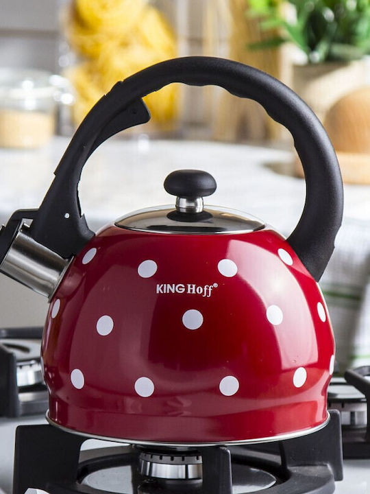 KING Hoff Dots Ceainic Inox Roșu 2000ml