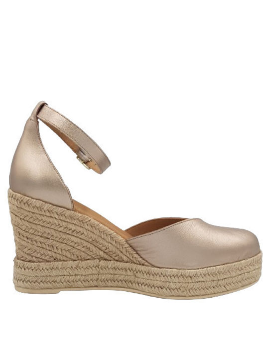 Ragazza Anatomic Women's Leather Platform Espadrilles Gold