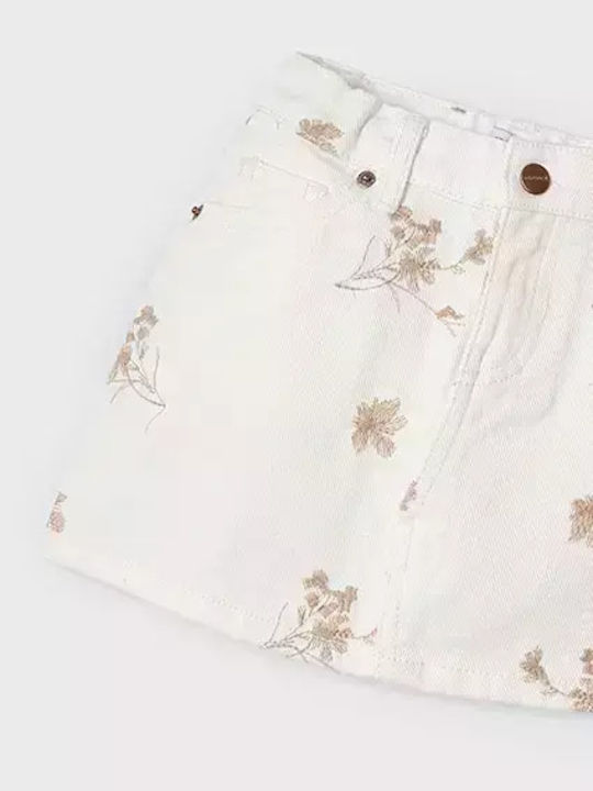 Παιδική Φούστα Τζιν Floral Λευκή